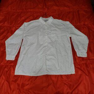 Gallagher, White Button Down Blouse with Embroidered Floral Pattern